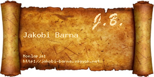 Jakobi Barna névjegykártya